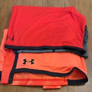 Under Armour Red and Orange Athletic Shorts